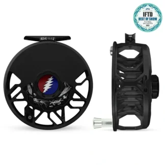 Abel ROVE Reel 11/12+ Black, Grateful Dead Lightning Bolt Drag Knob with Platinum Handle - Your Premium Fishing Gear Store Rods Lines Baits Accessories^ New