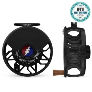 Abel ROVE Reel 5/7 Black, Grateful Dead Lightning Bolt Drag Knob with Walnut Handle - Your Premium Fishing Gear Store Rods Lines Baits Accessories^ Best