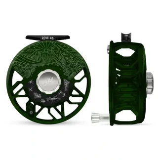 Abel ROVE Reel 4/6 Deep Green, Platinum Drag Knob, Underwood Drift and Freshwater Flies Engraving with Platinum Handle - Your Premium Fishing Gear Store Rods Lines Baits Accessories^ Clearance