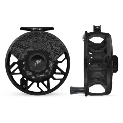 Abel ROVE Reel 4/6 Gloss Black, Underwood Drift and Freshwater Flies Engraving with Ebony Handle - Your Premium Fishing Gear Store Rods Lines Baits Accessories^ Best