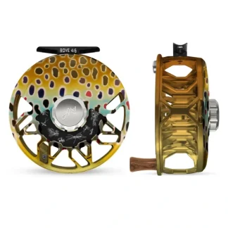 Abel ROVE Reel 4/6 Native Brown, Platinum Drab Knob and Freshwater Flies Engraving with Walnut Handle - Your Premium Fishing Gear Store Rods Lines Baits Accessories^ Cheap