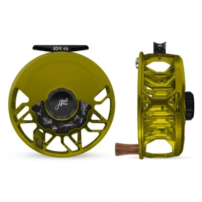 Abel ROVE Reel 4/6 Olive, Gloss Black Drag Knob and Freshwater Flies Engraving with Walnut Handle - Your Premium Fishing Gear Store Rods Lines Baits Accessories^ Best
