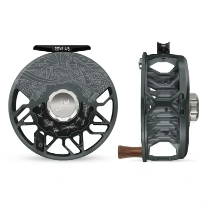 Abel ROVE Reel 4/6 Slate Grey, Platinum Drag Knob, Underwood Drift and Freshwater Flies Engraving with Rosewood Handle - Your Premium Fishing Gear Store Rods Lines Baits Accessories^ Best