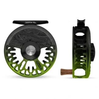 Abel Vaya Reel 4/5 Black Green Fade, Gloss Black Drag Knob, Underwood On the Hunt Engraving with Ebony Handle - Your Premium Fishing Gear Store Rods Lines Baits Accessories^ Cheap