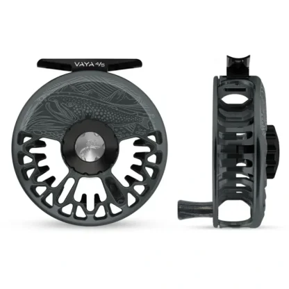 Abel Vaya Reel 4/5 Slate Gray, Gloss Black Drag Knob, Underwood On the Hunt Engraving with Ebony Handle - Your Premium Fishing Gear Store Rods Lines Baits Accessories^ Hot
