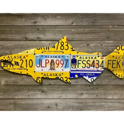 Alaska King Salmon License Plate Art - Your Premium Fishing Gear Store Rods Lines Baits Accessories^ Best
