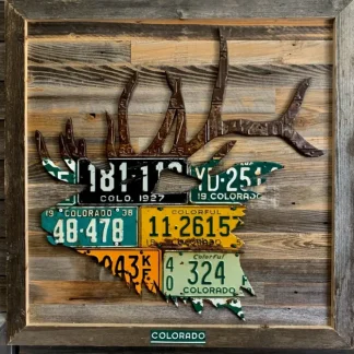 Antique Colorado Elk License Plate Art - Your Premium Fishing Gear Store Rods Lines Baits Accessories^ Fashion