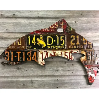 Antique Mixed Western State Trout License Plate Art - Your Premium Fishing Gear Store Rods Lines Baits Accessories^ New