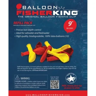 Balloon Fisher King Starter Pk w/Balloon Clip(1) & 5" Balloons 10ct - Your Premium Fishing Gear Store Rods Lines Baits Accessories^ Discount