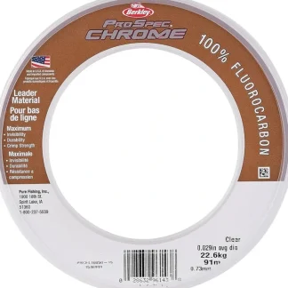 Berkley ProSpec Chrome 100% Fluoro Leader, 50lb, 25yd, Clear - Your Premium Fishing Gear Store Rods Lines Baits Accessories^ Discount