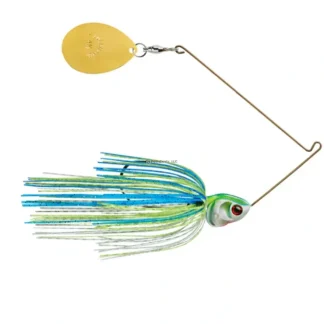 Booyah Covert Spinnerbait, 4", 1/2oz, White/Chartreuse/Blue - Your Premium Fishing Gear Store Rods Lines Baits Accessories^ Flash Sale