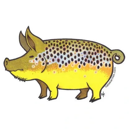 Brown Trout Pig Sticker - Your Premium Fishing Gear Store Rods Lines Baits Accessories^ Best Sale