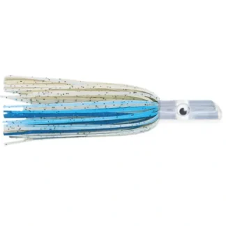 C&H Lil Swimmer Pre-Rigged Trolling Lure, White/Blue Skirt, 7/0 Hook, 100 lb Mono, 6 ft - Your Premium Fishing Gear Store Rods Lines Baits Accessories^ New
