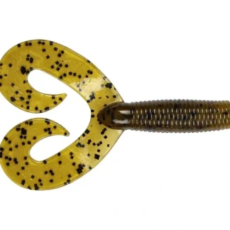 Dry Creek Twin Tail Money Grubber 5" 20pk Green Pumpkin Pepper - Your Premium Fishing Gear Store Rods Lines Baits Accessories^ Clearance