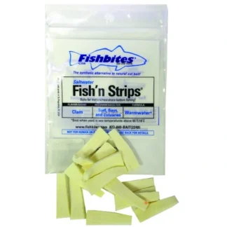 Fishbites Fish'N Strips Clam Long Lasting Bait, 1-1/2", 15pk, Flesh - Your Premium Fishing Gear Store Rods Lines Baits Accessories^ Cheap