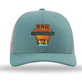 Fly Fishing Festival Trucker Hat Smoke Blue - Your Premium Fishing Gear Store Rods Lines Baits Accessories^ Cheap