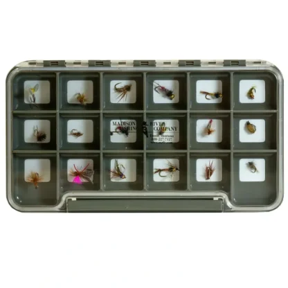 Logo Waterproof Clear Thin Fly Box 18 Magnetic Compartments - Your Premium Fishing Gear Store Rods Lines Baits Accessories* Fly Fishing
