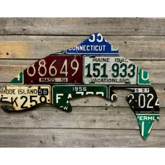 New England Antique Trout License Plate Art - Your Premium Fishing Gear Store Rods Lines Baits Accessories* Fly Fishing