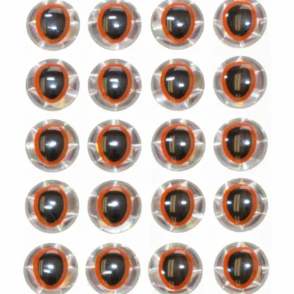 Oval Pupil 3D Eyes - Orange/Black - Your Premium Fishing Gear Store Rods Lines Baits Accessories* Fly Fishing