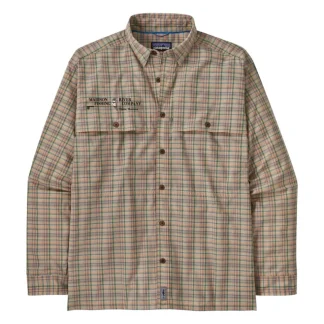 Patagonia Logo L/S Island Hopper Shirt Down River: Natural - Your Premium Fishing Gear Store Rods Lines Baits Accessories* Fly Fishing