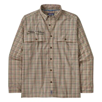 Patagonia Logo L/S Island Hopper Shirt Down River: Natural - Your Premium Fishing Gear Store Rods Lines Baits Accessories* Fly Fishing