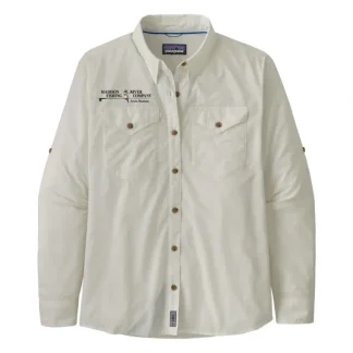 Patagonia Logo Womens L/S Sun Stretch Shirt White - Your Premium Fishing Gear Store Rods Lines Baits Accessories* Fly Fishing