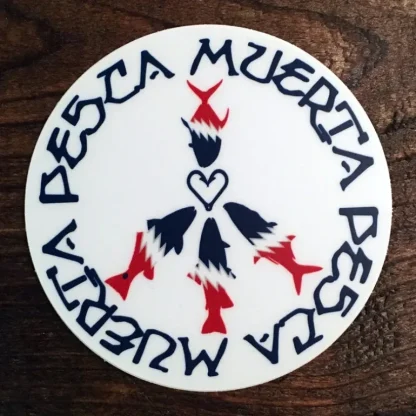 Pesca Muerta Peace Love Pesca Sticker - Your Premium Fishing Gear Store Rods Lines Baits Accessories* Fly Fishing