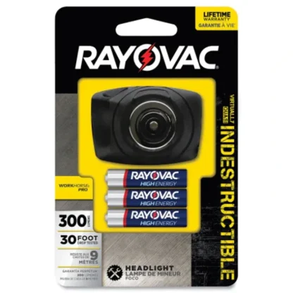 Rayovac Indestructible 180 Lumen 3AAA Head Lamp/w batts - Your Premium Fishing Gear Store Rods Lines Baits Accessories* Fishing Line