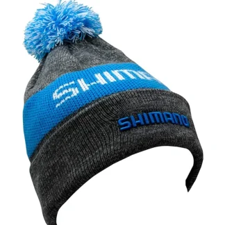 Shimano Multi-Color Beanie Embroidered logo Knitted cap, OSFM, Blue pom - Your Premium Fishing Gear Store Rods Lines Baits Accessories* Fishing Line