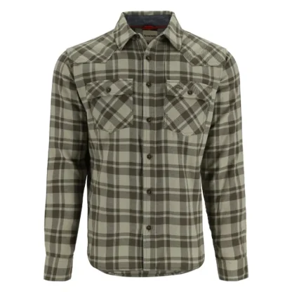 Simms Santee Flannel Pale Pine Shadow Box Plaid - Your Premium Fishing Gear Store Rods Lines Baits Accessories* Fishing Line