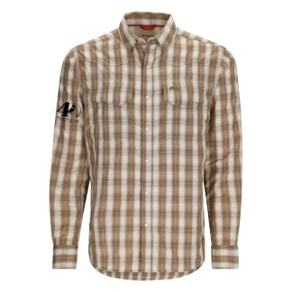 Simms 40th Logo Big Sky LS Shirt Driftwood Plaid - Your Premium Fishing Gear Store Rods Lines Baits Accessories* Fishing Line