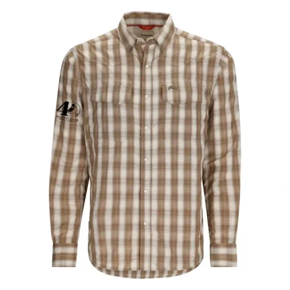 Simms 40th Logo Big Sky LS Shirt Driftwood Plaid - Your Premium Fishing Gear Store Rods Lines Baits Accessories* Fishing Line