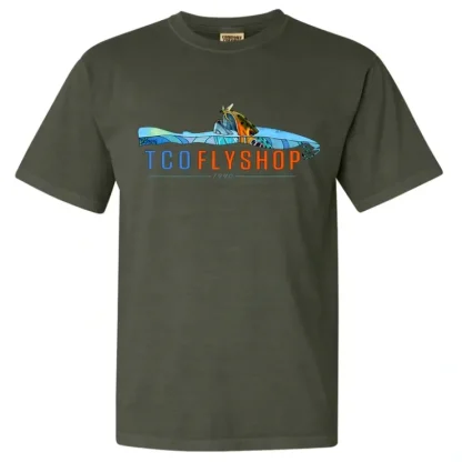 TCO Logo T-Shirt Deyoung Brown Trout Riser - Your Premium Fishing Gear Store Rods Lines Baits Accessories^ Store
