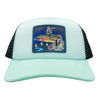 40th Logo Laguna Trucker Hat Mint w/ Trout Rodeo Logo - Your Premium Fishing Gear Store Rods Lines Baits Accessories^ Cheap