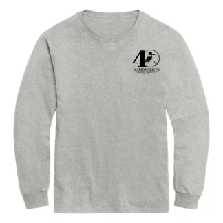 40th Logo w/40th Chest Logo & on Back L/S T-Shirt Ash - Your Premium Fishing Gear Store Rods Lines Baits Accessories^ Flash Sale