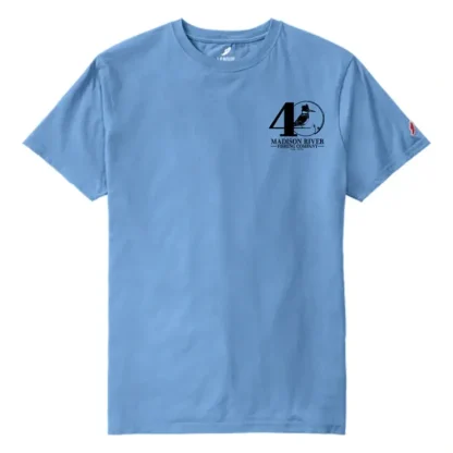 40th Logo w/40th Chest Logo & on Back T-Shirt Heather Powder Blue - Your Premium Fishing Gear Store Rods Lines Baits Accessories^ Hot