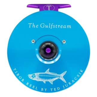 Tibor Gulfstream Reel Custom Aqua Frame, Jet Black Spool and Drag Knob, Violet Reel Foot and Stop Nut, Tarpon Engraving - Your Premium Fishing Gear Store Rods Lines Baits Accessories^ Hot