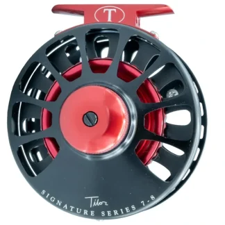 Tibor Signature Series Reel 7-8 Custom Frost Black with Red Hub - Your Premium Fishing Gear Store Rods Lines Baits Accessories^ Online