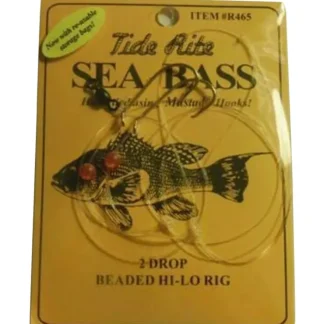 Tide Rite Sea Bass 2-Drop Beaded Hi-Lo Rig Baitholder Hooks - Your Premium Fishing Gear Store Rods Lines Baits Accessories^ Best Sale