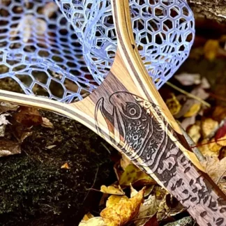 XL 18"x14" - Brown Trout Engraved - Classic Fly Fishing Traditional Landing Net - Your Premium Fishing Gear Store Rods Lines Baits Accessories^ Clearance