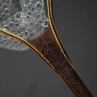 XL 18"x14" - Brown Trout Engraved - Natural Fly Fishing Traditional Landing Net - Your Premium Fishing Gear Store Rods Lines Baits Accessories^ Sale