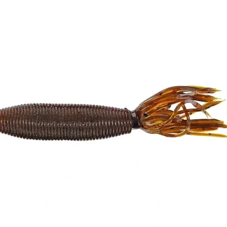 Yamamoto Fat Ika, 4" 10pk, Dark Pumpkin with Large Black - Your Premium Fishing Gear Store Rods Lines Baits Accessories^ Clearance